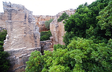 Disused S'Hostal quarries managed by the LITHICA cultural association, Menorca, Spain.