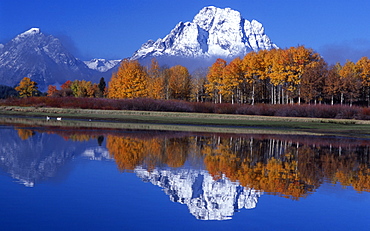 Grand Teton National Park from Oxbow bend of Snake River, Wyoming, USA