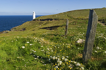 Lighthouse on Cornish coast, Trevose Head, UK