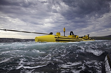 Orkney Islands Sept 2011 Wave and Tidal Power shoot - out testing with the Scotrenewables machine off Kirwall -  Scotrenewables Tidal Power Ltd is a renewable energy research and development business based in the Orkney Islands.