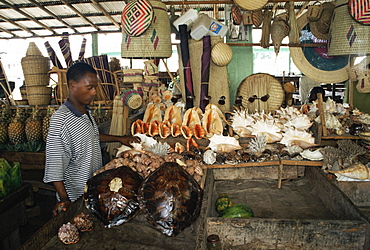 Illegal trading of turtle shells in fish market. Dar es Salaam, Tanzania