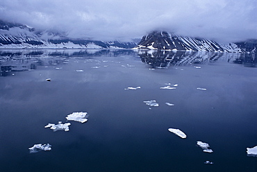 High arctic at midnight. Svalbard / Spitsbergen