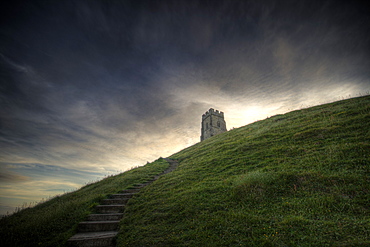 Path up Glastonbury Tor, Somerset, England, United Kingdom, Europe