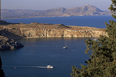 Lindos bay, Rhodes, Dodecanese islands, Greece, Europe