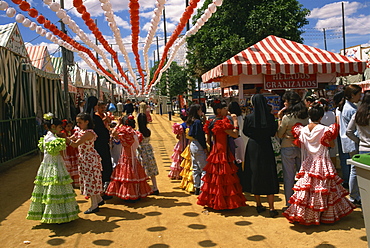 Paseo through grounds, April Fair, Seville, Andalucia, Spain, Europe