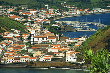 View from Monte de Guia of Horta, Faial, Azores, Portugal, Atlantic, Europe