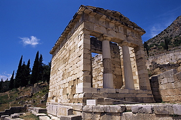 Treasury of the Athenians, Delphi, UNESCO World Heritage Site, Greece, Europe