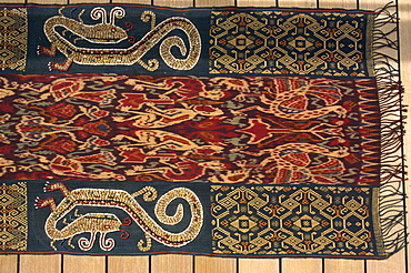 Detail of ikat blanket, Sumba Island, Indonesia, Southeast Asia, Asia