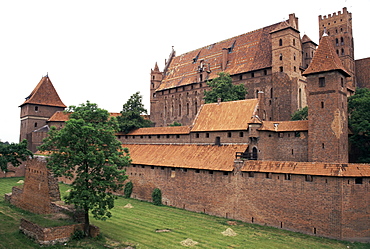 Malbork Castle, built by Teutonic knights and dating from the 13th century, UNESCO World Heritage Site, Pomerania, Poland, Europe