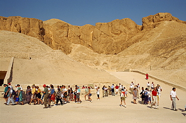 Tourists visiting tombs in the Valley of the Kings, Luxor, Thebes, UNESCO World Heritage Site, Egypt, North Africa, Africa