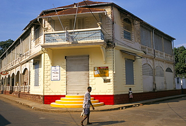 Colonial style building, Hellville (Andoany), Nosy Be island, Madagascar, Africa