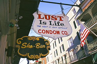 Condom shop, Bourbon Street, New Orleans, Louisiana, United States of America, North America