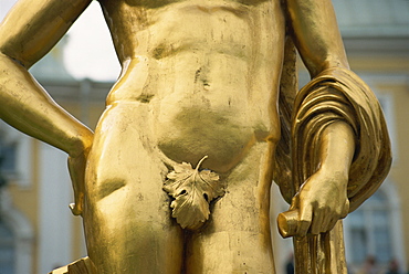 Detail of statue, Petrodvorets, St. Petersburg, Russia, Europe