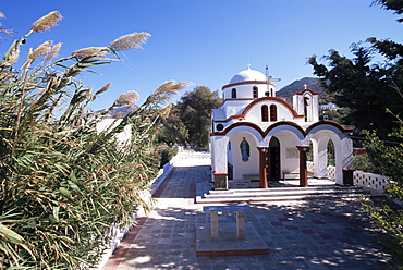 Church by the port, Mandraki, island of Nissyros, Dodecanese, Greece, Europe