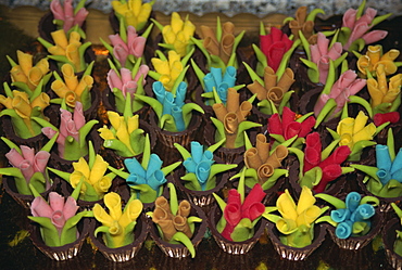 Marzipan confections, Almond Blossom festival, Agrigento, Sicily, Italy, Europe