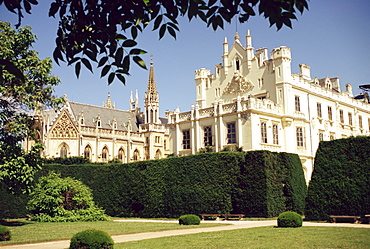 Neo-Gothic chateau dating from 1856, Lednice, UNESCO World Heritage Site, south Moravia, Czech Republic, Europe