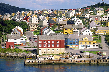 Waterfront and housing, Kristiansund, Norway, Scandinavia, Europe