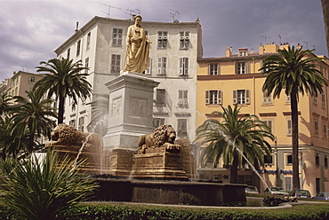 Statue of Napoleon as First Consul, Place Foch, Ajaccio, Corsica, France, Europe