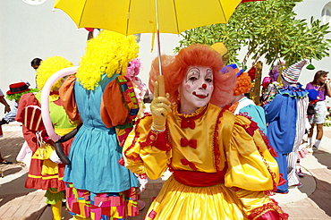 Clown parade, San Juan, Puerto Rico, Caribbean, Central America