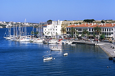 Port and yacht harbour, Mahon, Menorca, Balearic Islands, Spain, Mediterranean, Europe