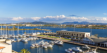 View of Yacht Club, Olbia, Sardinia, Italy, Mediterranean, Europe