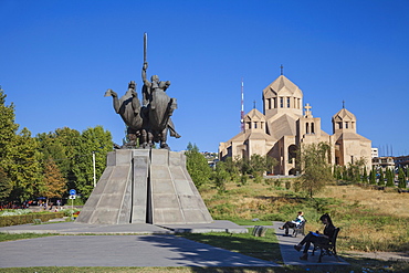 Surp Grigor Lusavorich Yekeghetsi Cathedral, the largest Armenian church in the world, Yerevan, Armenia, Central Asia, Asia 