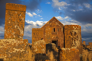 Khachkars at Noratus cemetery, Lake Seven, Armenia, Central Asia, Asia 