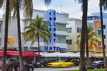 Art Deco hotels on Ocean Drive, South Beach, Maimi Beach, Florida, United States of America, North America