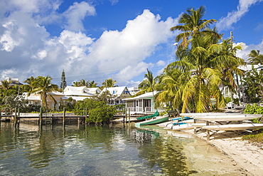 Harbour front, Hope Town, Elbow Cay, Abaco Islands, Bahamas, West Indies, Caribbean, Central America