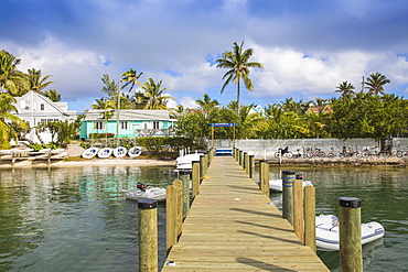 Harbour front, Hope Town, Elbow Cay, Abaco Islands, Bahamas, West Indies, Caribbean, Central America