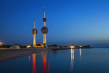 Kuwait Towers at dawn, Kuwait City, Kuwait, Middle East