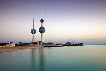 Kuwait Towers at dawn, Kuwait City, Kuwait, Middle East