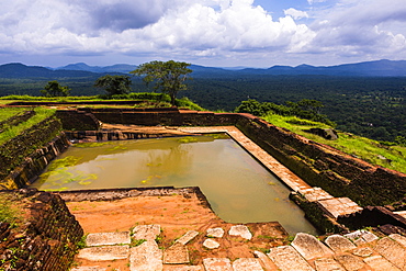 Royal Bathing Pool at the top of Sigiriya Rock Fortress (Lion Rock), UNESCO World Heritage Site, Sigiriya, Sri Lanka, Asia