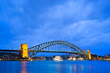 Sydney Harbour Bridge at night, Sydney, New South Wales, Australia, Pacific