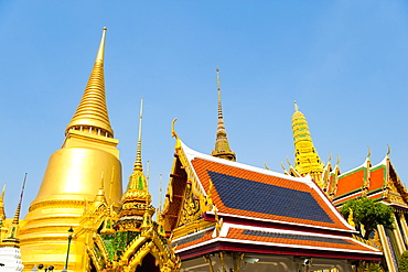 Gold spires at The Grand Palace, Bangkok, Thailand, Southeast Asia, Asia