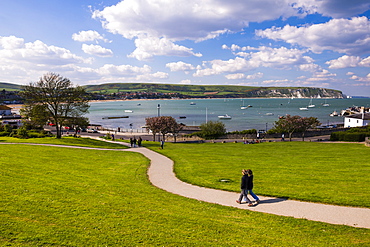 Swanage park, the start of the coastal walk, Dorset, England, United Kingdom, Europe 