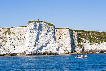 Chalk stacks and cliffs at Old Harry Rocks, between Swanage and Purbeck, Dorset, Jurassic Coast, UNESCO World Heritage Site, England, United Kingdom, Europe 