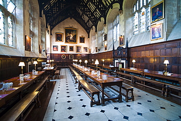 Exeter College dining hall, University of Oxford, Oxfordshire, England, United Kingdom, Europe