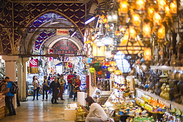 Grand Bazaar (Kapali Carsi), a covered market in Istanbul, Turkey, Europe