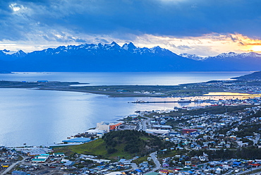 Sunset at Ushuaia, the southern most city in the world, Tierra del Fuego, Patagonia, Argentina, South America