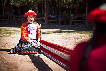 Ccaccaccollo weaving community, Sacred Valley of the Incas, near Cusco, Peru, South America