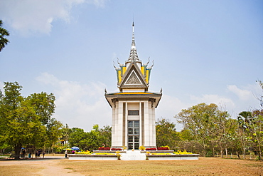 Memorial monument at The Killing Fields in Phnom Penh, Cambodia, Indochina, Southeast Asia, Asia