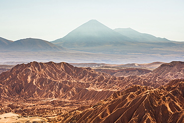 Death Valley (Valle de la Muerte) and Licancabur Volcano, San Pedro de Atacama, Atacama Desert, North Chile, Chile, South America