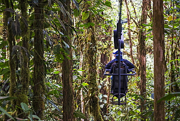 Mashpi Lodge Sky Bike in the Choco Rainforest, an area of Cloud Forest in the Pichincha Province of Ecuador, South America