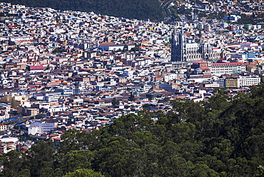 Old City of Quito, Historic Centre, showing La Basilica Church, Ecuador, South America