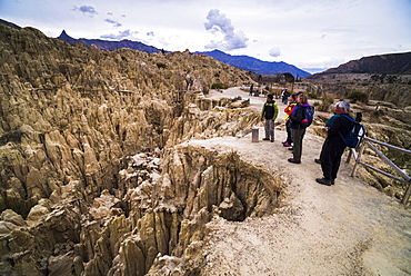 Tourists at Valle de la Luna (Valley of the Moon), La Paz, La Paz Department, Bolivia, South America