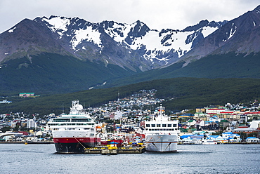 Antarctic cruise ships docked in Ushuaia, Tierra Del Fuego, Patagonia, Argentina, South America