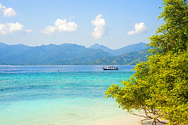 Lombok, seen from Gili Meno, Gili Islands, Indonesia, Southeast Asia, Asia