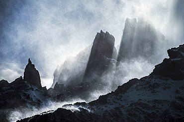 Dramatic mountain landscape, Torres del Paine National Park, Patagonia, Chile, South America