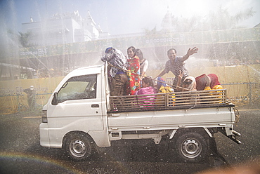 Thingyan Water Festival (Burmese New Year Festival), Yangon (Rangoon), Myanmar (Burma), Asia